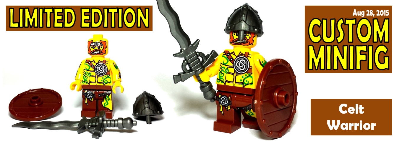 custom lego minifigure - celt warrior - limited edition