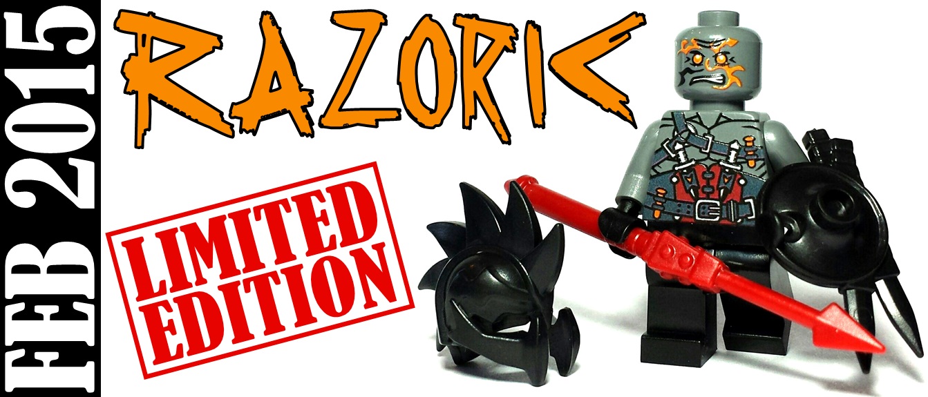 limited edition custom lego minifigure release - razoric from riddle of regicide