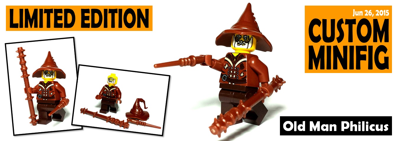new custom lego minifigure - old man philicus from riddle of regicide