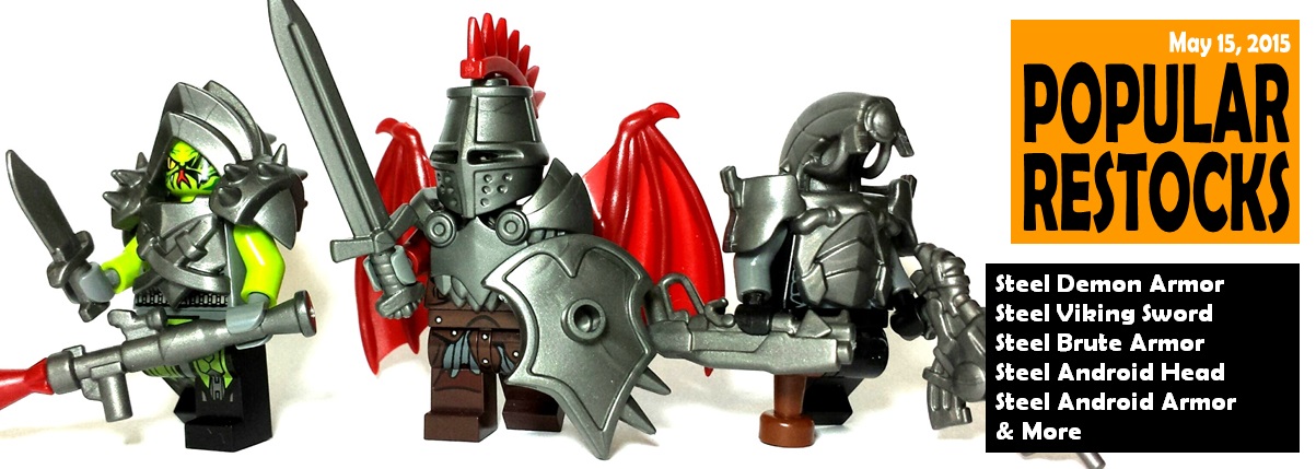 custom lego accessories in steel are back in stock