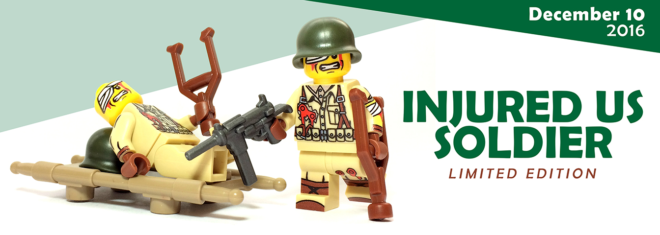 custom printed lego ww2 injured US soldier minifigure