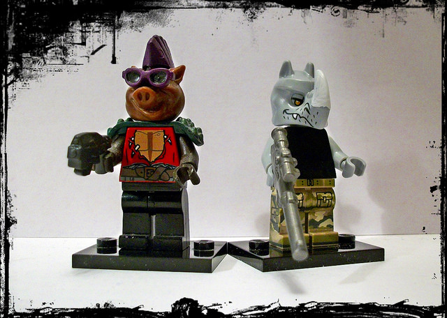 Custom LEGO Minifigure of the Week - Bebop & Rocksteady by Silver Fox57