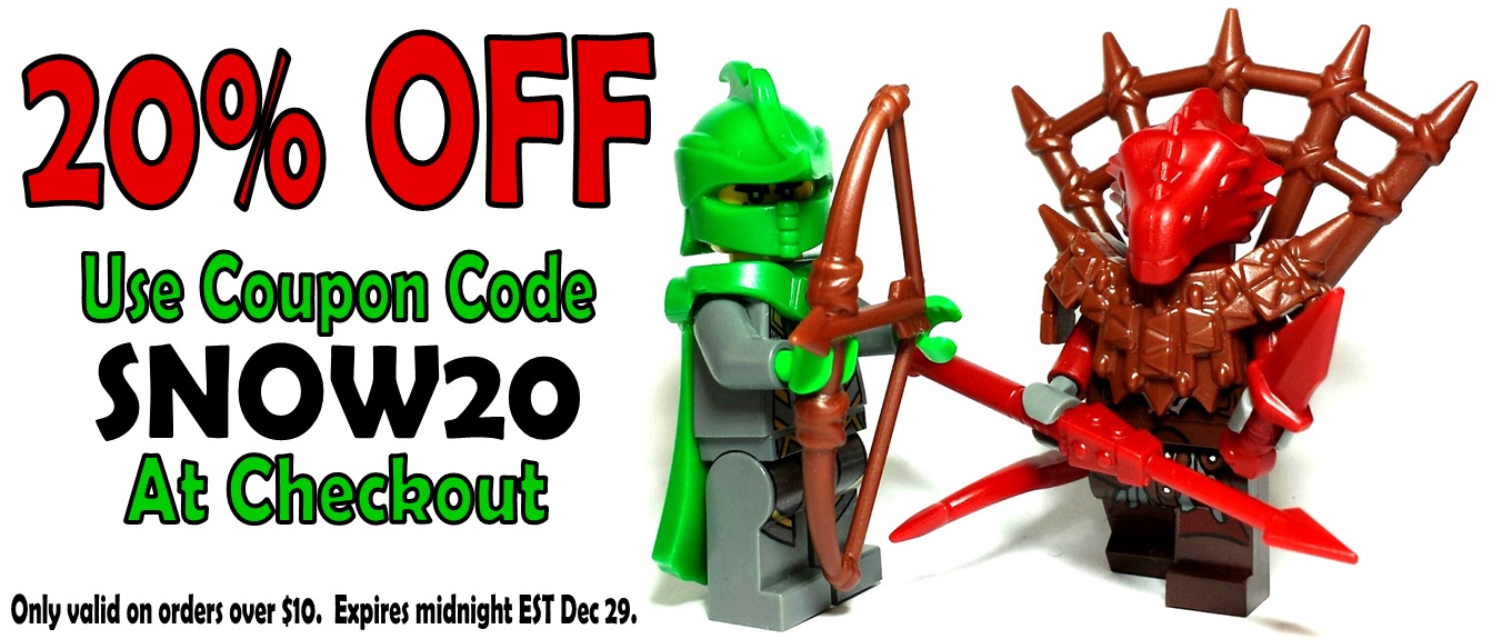 less than 14 hours left to save 20% on custom lego accessories