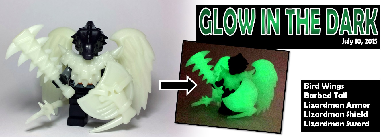 Glow in the dark lego accessories