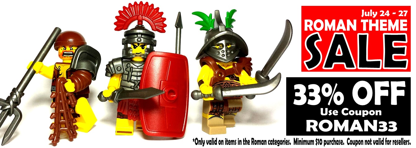 all custom lego roman accessories on sale!