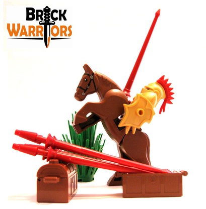 Lego mini figure 2 Black Lance Jousting Weapon Knight Castle NEW 