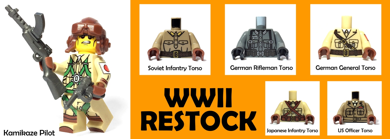 Kamikaze Pilot and WWII Torsos Restocked