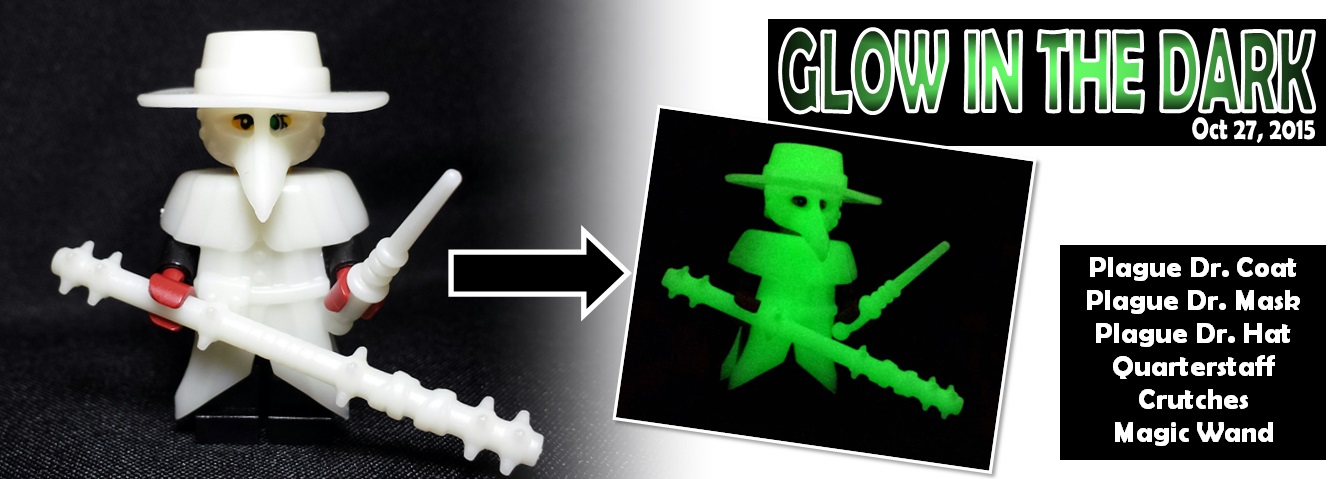 glow in the dark lego plague doctor accessories