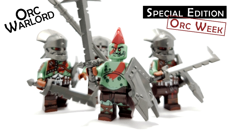 custom lego orc minifigure - warlord