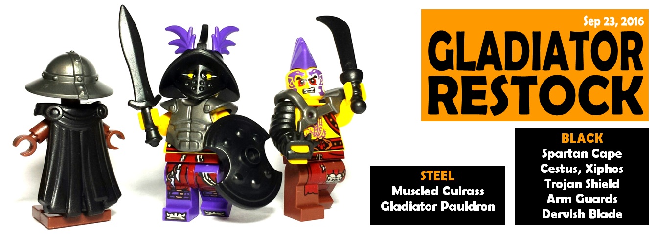 gladiator minifigure and spartan minifigure restocks