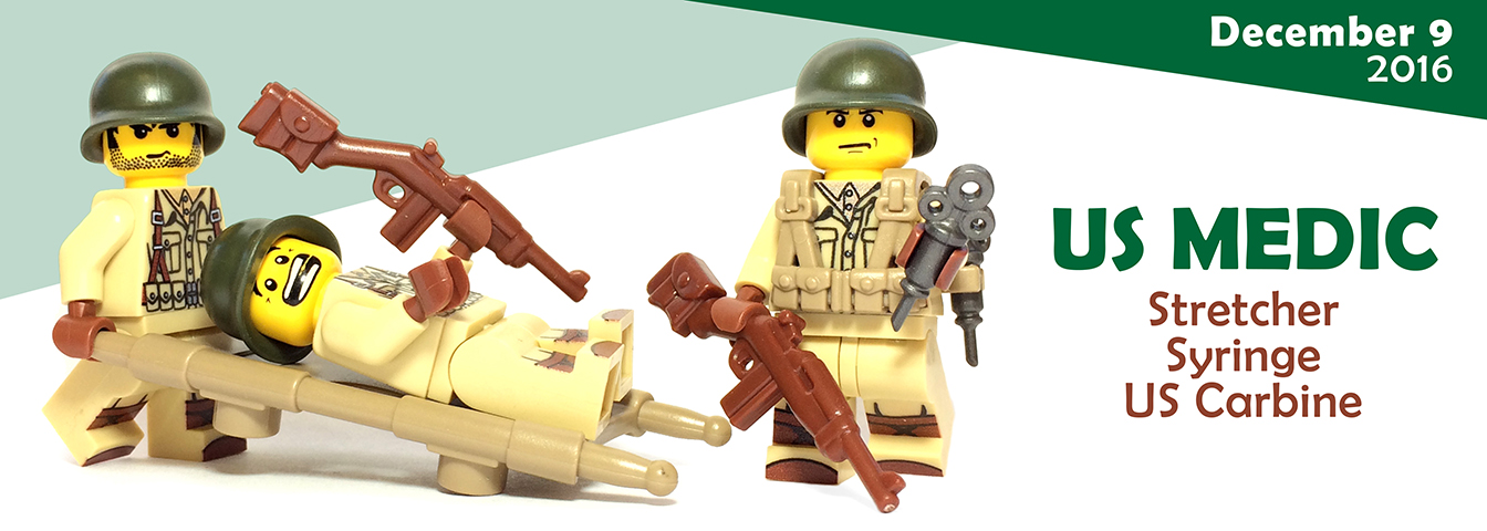 custom lego ww2 US medic accessories and guns